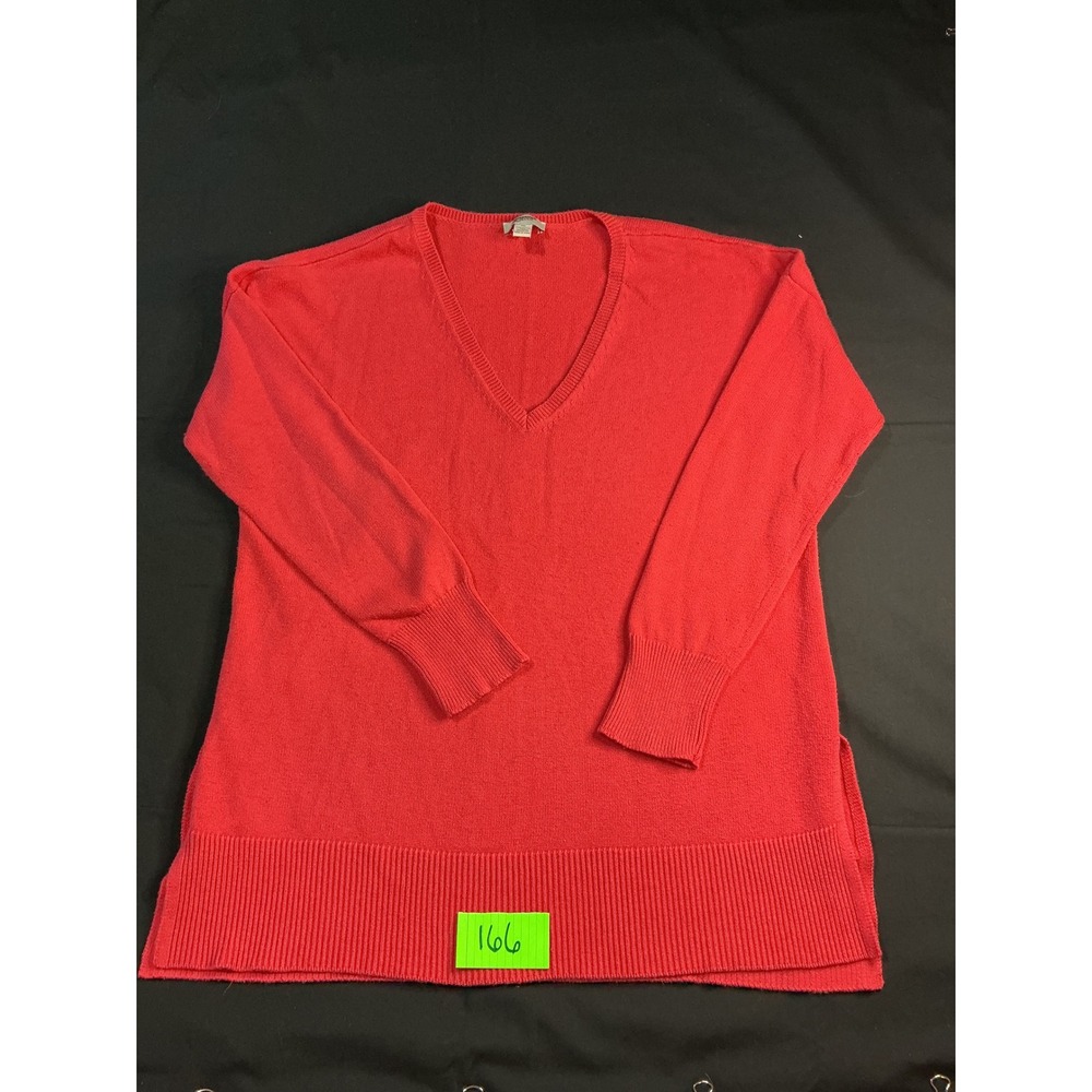 Arizona Jean Co Womens XXL Red V-Neck Tunic Sweater Long Sleeve Cotton Blend